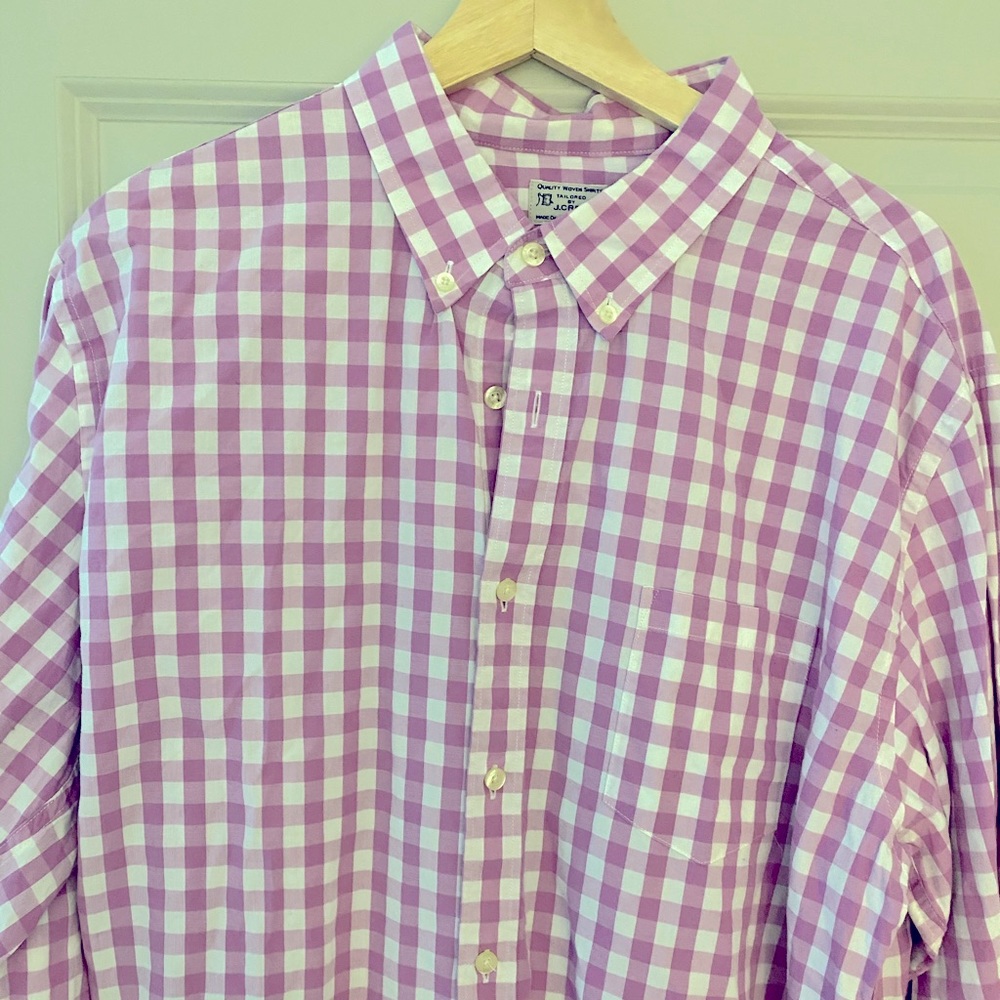 Jcrew Mens Casual Button Down Pink/White Size XL